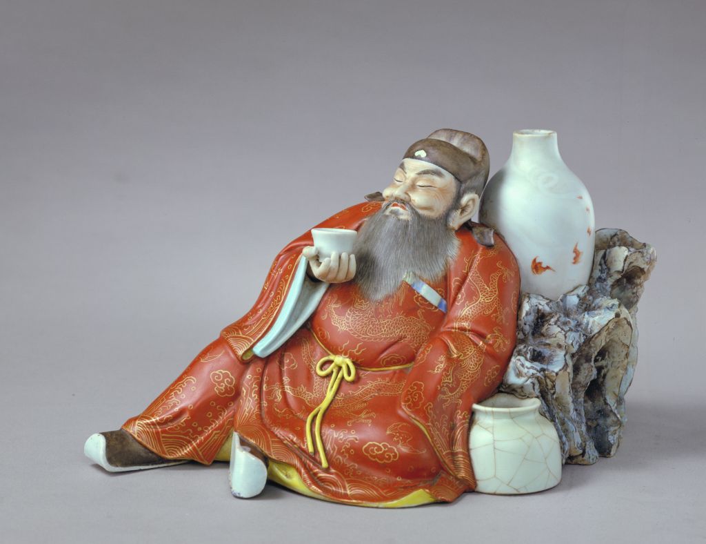 图片[1]-Painted drunken statue of Zhong Kui-China Archive